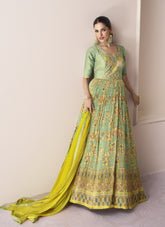 Exquisite Gown in Pista Colour